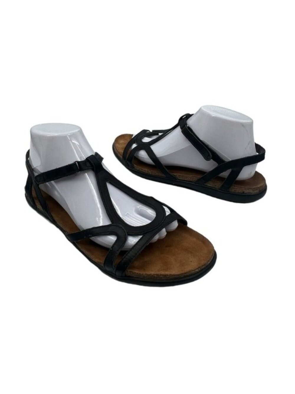 Naot Womens Leather Strappy Sandals Black Size 42 Comfortable Footbed